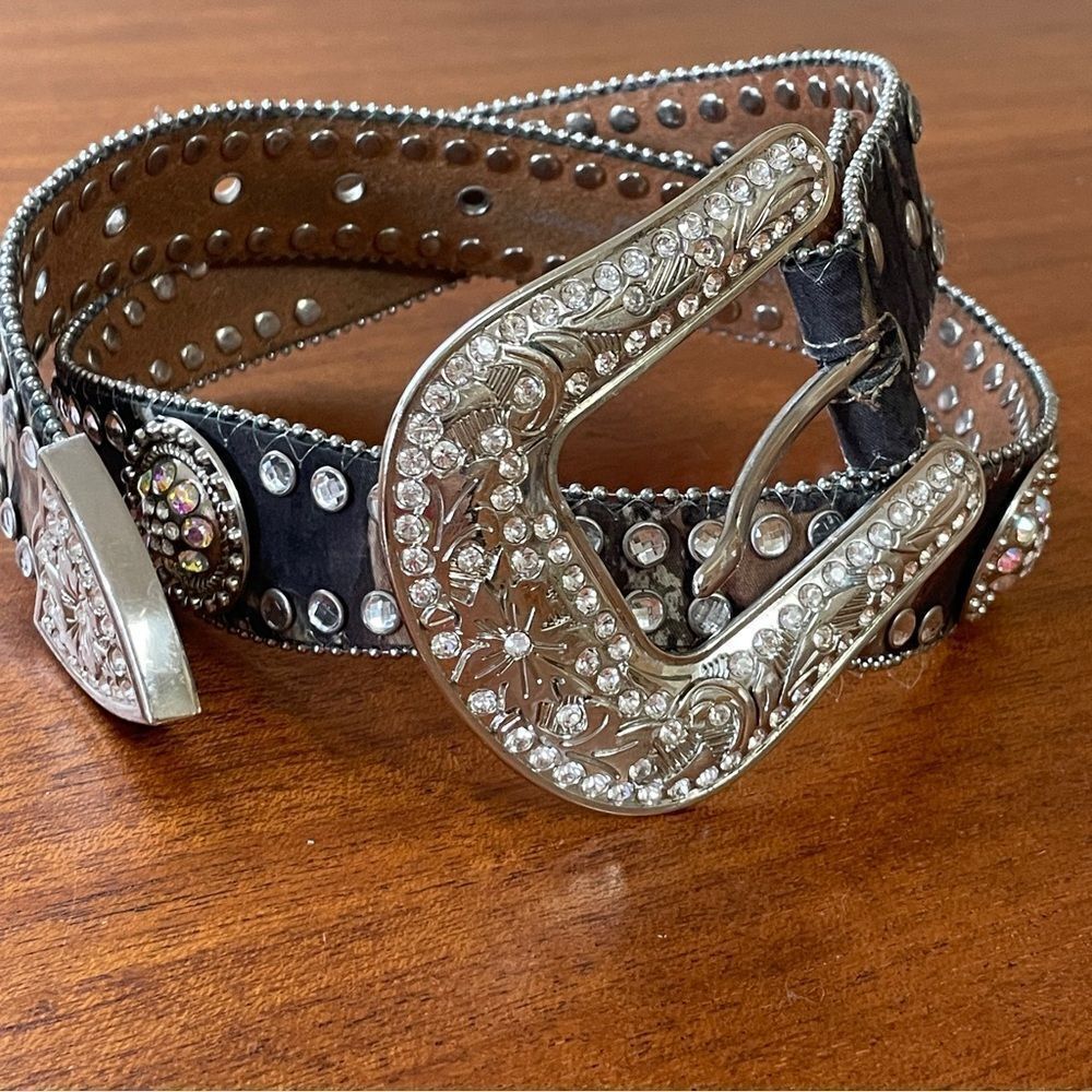 Blazin Roxx Mossy Oak Breakup Camo Leather Belt Size Small 38” end to end